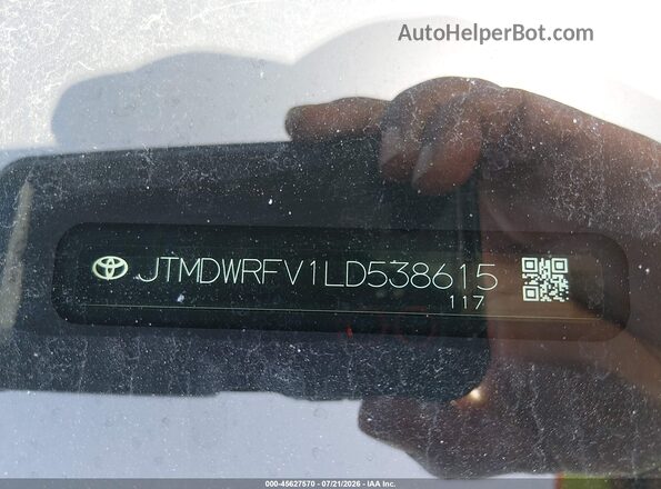 JTMDWRFV1LD538615 2020 TOYOTA RAV4 HYBRID Black ძრავის განყოფილების ხედი
