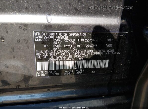JTME6RFV4PJ031686 2023 TOYOTA RAV4 HYBRID Gray Engine compartment view