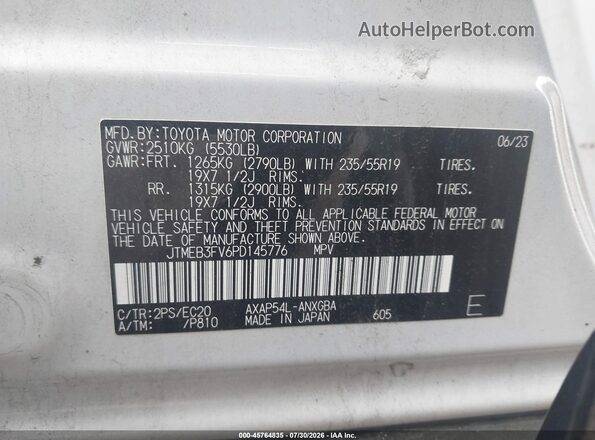 JTMEB3FV6PD145776 2023 TOYOTA RAV4 PRIME White Вид підкапотного простору