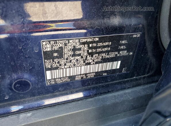 JTMEWRFV2LJ045323 2020 TOYOTA RAV4 Blue Widok wnętrza 360 stopni