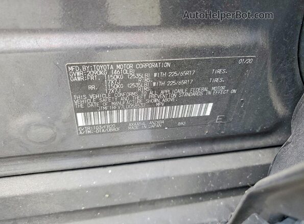 JTMF1RFV7LD058537 2020 TOYOTA RAV4 Gray Вид наклейки з VIN-кодом