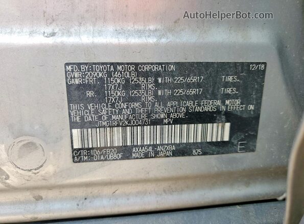 JTMG1RFV2KJ004731 2019 TOYOTA RAV4 Двухцветный Панорамный вид салона 360°