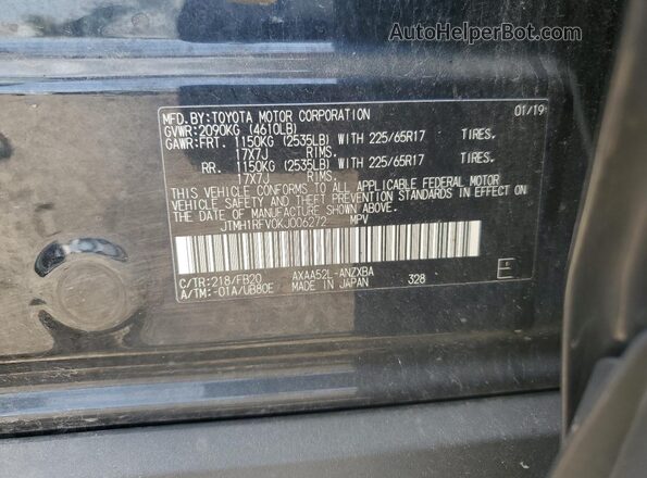 JTMH1RFV0KJ006272 2019 TOYOTA RAV4 Black Вид наклейки з VIN-кодом