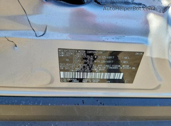 JTMH1RFV2SD139341 2025 TOYOTA RAV4 Silver სალონის 360-გრადუსიანი ხედი