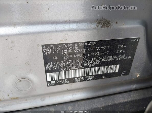 JTMLWRFV4RD234716 2024 TOYOTA RAV4 HYBRID Gray Вид підкапотного простору