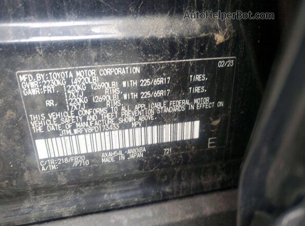 JTMLWRFV8PD173433 2023 TOYOTA RAV4 Black Vista de la etiqueta del VIN