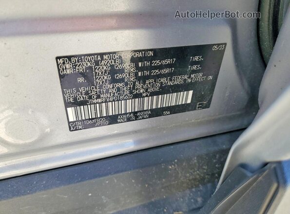 JTMMWRFV4PD185602 2023 TOYOTA RAV4 Silver VIN կոդի պիտակի տեսք