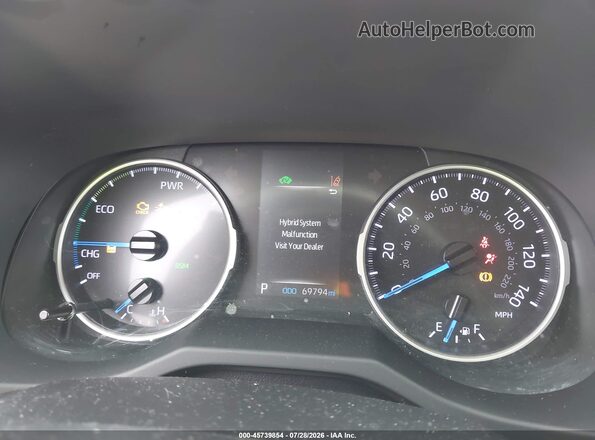 JTMMWRFV8KD034920 2019 TOYOTA RAV4 HYBRID Burgundy უკანა სავარძლების ხედი