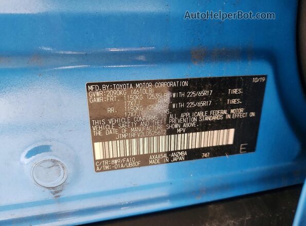 JTMP1RFV2LD525612 2020 TOYOTA RAV4 Blue VIN sticker view