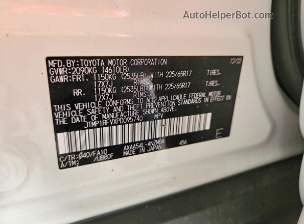 JTMP1RFVXPD095740 2023 TOYOTA RAV4 White Widok komory silnika