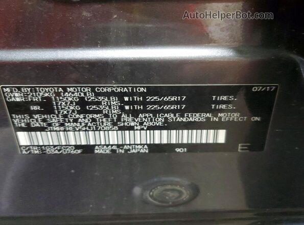 JTMRFREV5HJ170858 2017 TOYOTA RAV4 Charcoal ძრავის განყოფილების ხედი