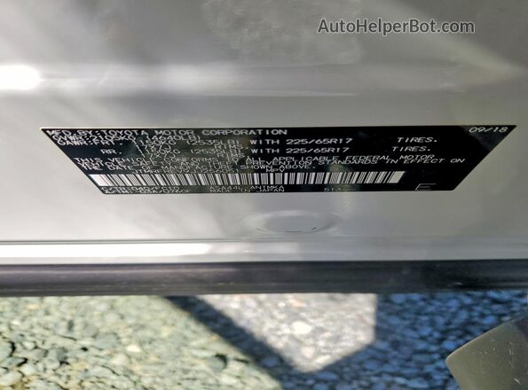 JTMRFREV9JJ256051 2018 TOYOTA RAV4 White Widok wnętrza 360 stopni