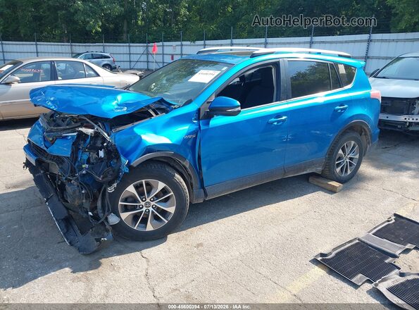 JTMRJREV0GD041454 2016 TOYOTA RAV4 HYBRID Blue Առջևի ձախ երեք քառորդ տեսարան