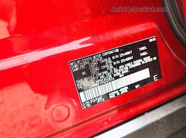 JTMRWRFV9SD337016 2025 TOYOTA RAV4 Burgundy Widok naklejki z numerem VIN