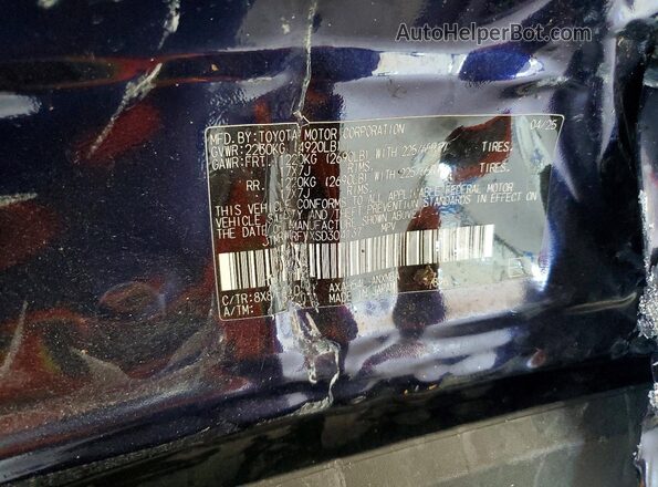 JTMRWRFVXSD304137 2025 TOYOTA RAV4 Blue Вид наклейки з VIN-кодом