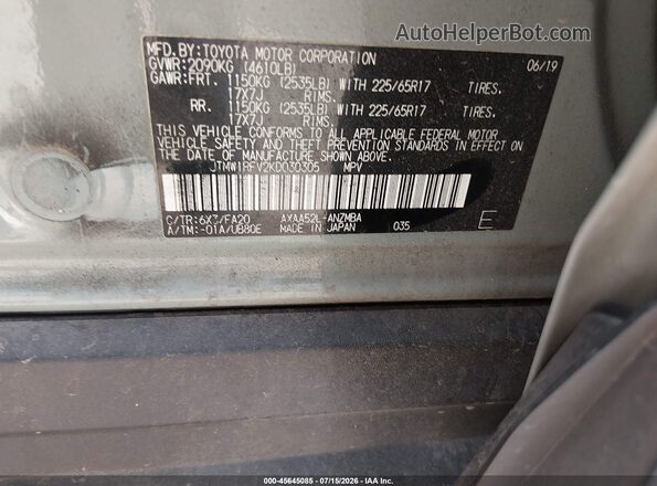 JTMW1RFV2KD030305 2019 TOYOTA RAV4 Green Vista del compartimento del motor