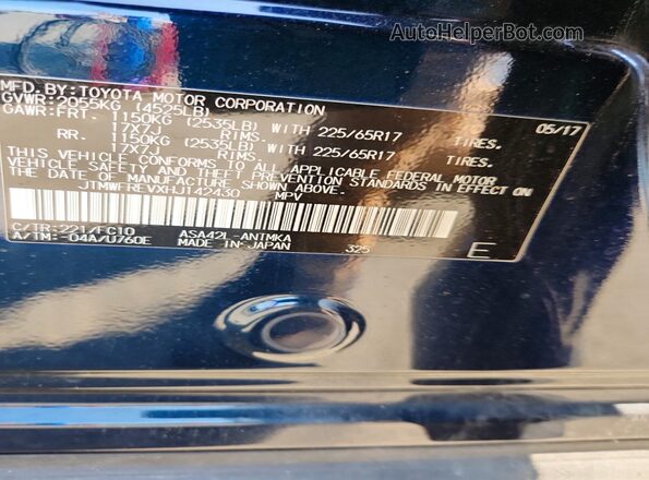 JTMWFREVXHJ142430 2017 TOYOTA RAV4 Black 360 interior view