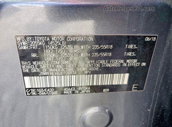 JTMYFREV6JD126934 2018 TOYOTA RAV4 Gray Widok komory silnika