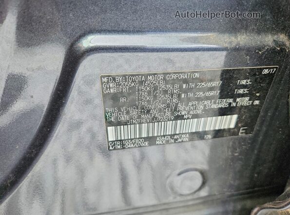JTMZFREV1JJ723219 2018 TOYOTA RAV4 Gray ძრავის განყოფილების ხედი