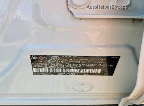 JTMZFREV5HJ138282 2017 TOYOTA RAV4 White Вид наклейки з VIN-кодом