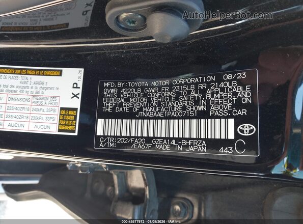 JTNABAAE1PA007151 2023 TOYOTA GR COROLLA Black ძრავის განყოფილების ხედი