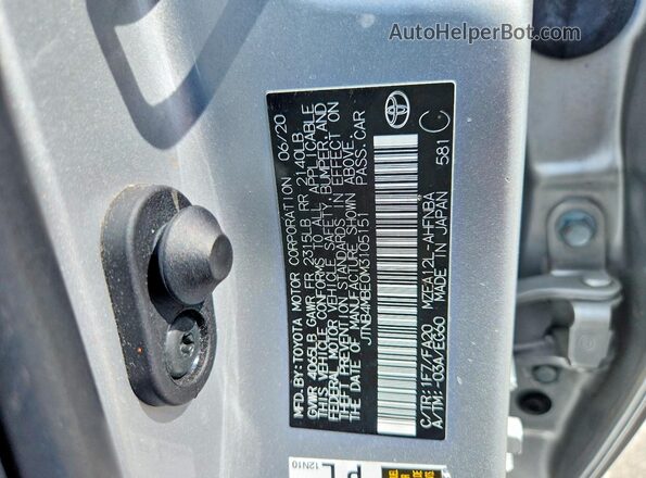 JTNB4MBE0M3105151 2021 TOYOTA COROLLA Silver Widok komory silnika