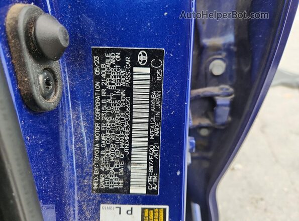 JTND4MBE3P3206620 2023 TOYOTA COROLLA Blue Vista del compartimento del motor
