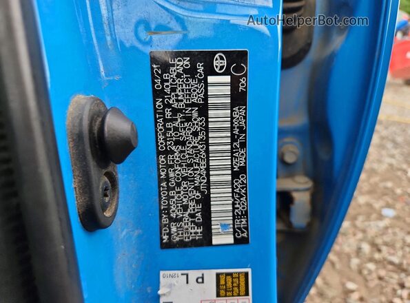 JTND4MBE6M3135733 2021 TOYOTA COROLLA Blue Vista del compartimento del motor