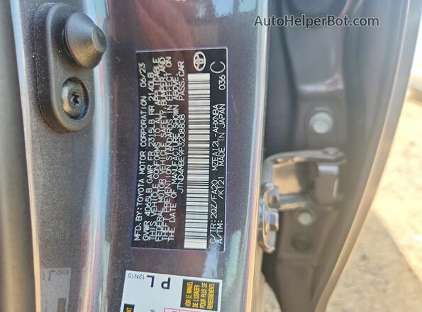 JTND4MBE9P3208808 2023 TOYOTA COROLLA Gray VIN sticker view