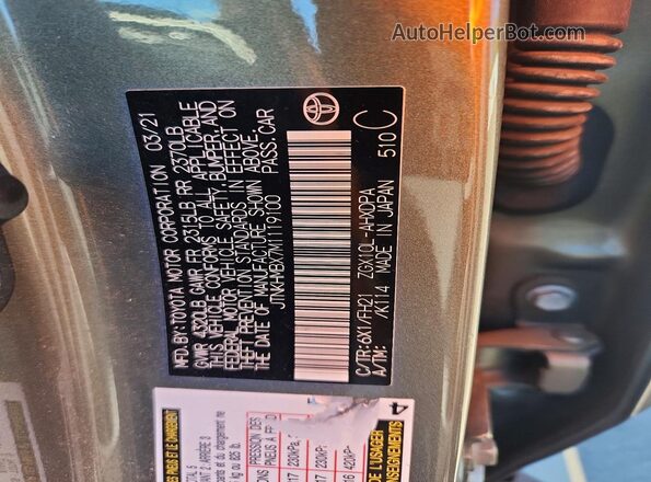 JTNKHMBX7M1119100 2021 TOYOTA C-HR Green Widok komory silnika
