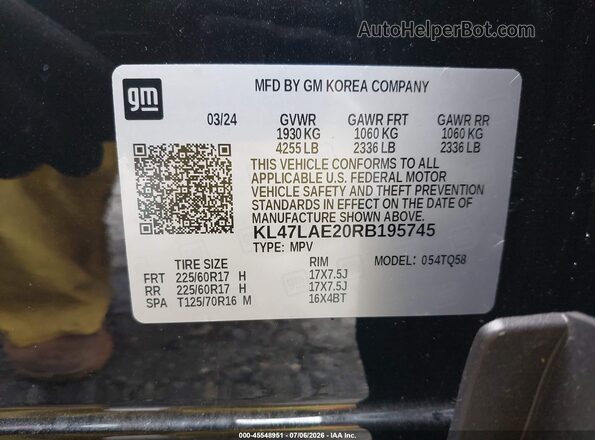 KL47LAE20RB195745 2024 BUICK OTHER Black Vista del compartimento del motor