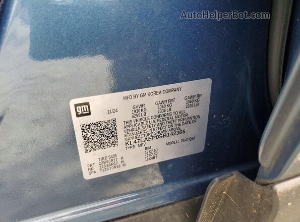 KL47LAEP0SB142366 2025 BUICK OTHER Blue VIN sticker view