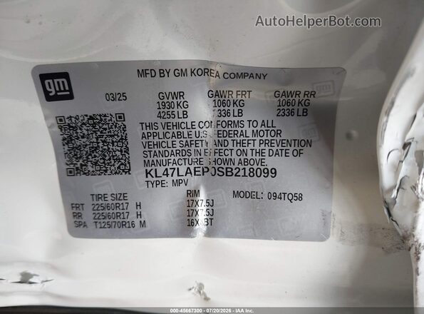 KL47LAEP0SB218099 2025 BUICK OTHER White Շարժիչի բաժամունքի տեսք