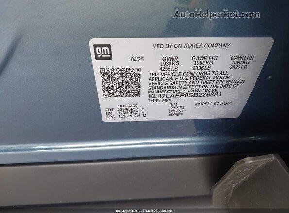 KL47LAEP0SB226381 2025 BUICK OTHER Blue Widok komory silnika