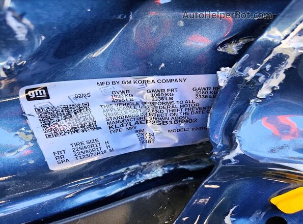 KL47LAEP2SB189902 2025 BUICK OTHER Синий Панорамный вид салона 360°
