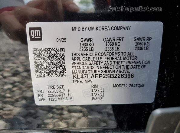 KL47LAEP2SB226396 2025 BUICK OTHER Black Vista interior de 360 grados