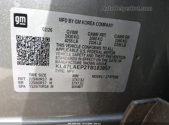 KL47LAEP2TB183857 2026 BUICK OTHER Серебряный Вид подкапотного пространства