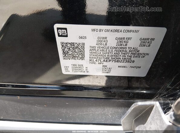 KL47LAEP7SB223929 2025 BUICK OTHER Black ძრავის განყოფილების ხედი