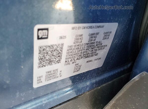 KL47LAEP7SB238740 2025 BUICK OTHER Blue ძრავის განყოფილების ხედი