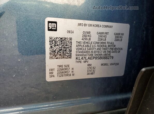 KL47LAEP8SB088279 2025 BUICK OTHER Синий Вид наклейки с VIN-кодом