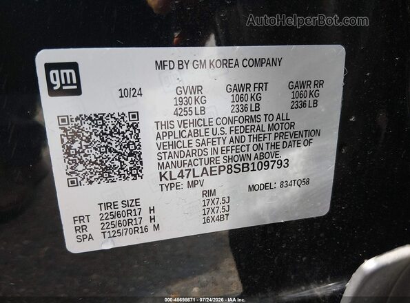 KL47LAEP8SB109793 2025 BUICK OTHER Black Widok komory silnika
