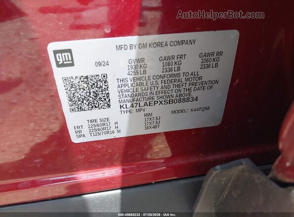 KL47LAEPXSB088834 2025 BUICK OTHER Red Շարժիչի բաժամունքի տեսք