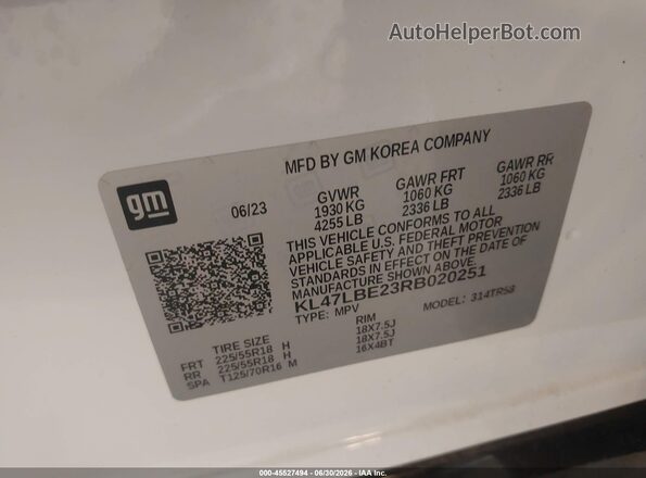 KL47LBE23RB020251 2024 BUICK OTHER White Vista del compartimento del motor