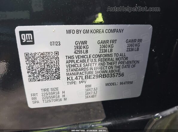 KL47LBE29RB035756 2024 BUICK OTHER Black ძრავის განყოფილების ხედი
