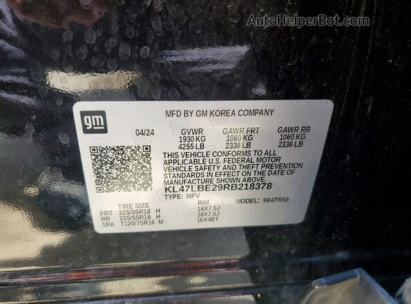 KL47LBE29RB218378 2024 BUICK OTHER Black VIN sticker view