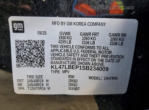 KL47LBEP1SB234009 2025 BUICK OTHER Black Widok komory silnika