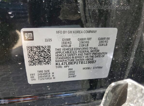 KL47LBEP2TB119887 2026 BUICK OTHER Black VIN კოდის სტიკერის ხედი