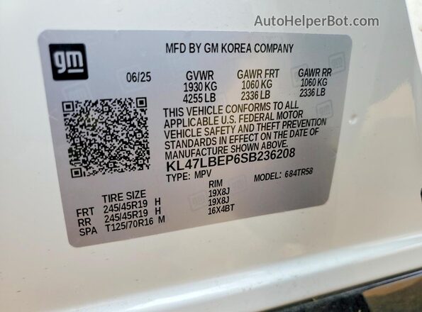 KL47LBEP6SB236208 2025 BUICK OTHER White Engine compartment view