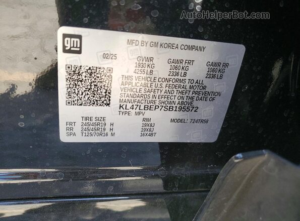 KL47LBEP7SB195572 2025 BUICK OTHER Black VIN կոդի պիտակի տեսք