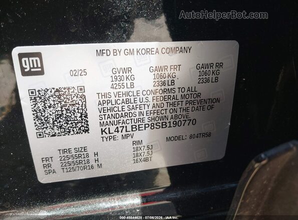 KL47LBEP8SB190770 2025 BUICK OTHER Black Вид підкапотного простору
